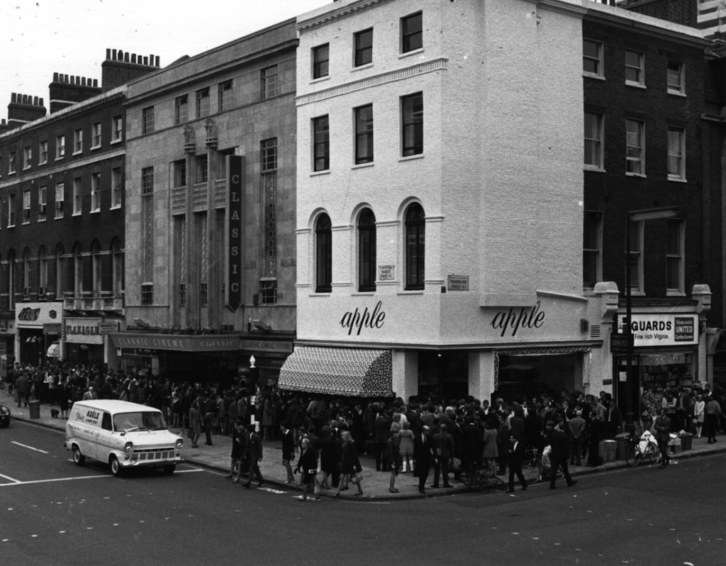 The Beatles’ boutique in London’s Baker Street, 1968 (Photo by Bob Aylott/Keystone/Getty Images)