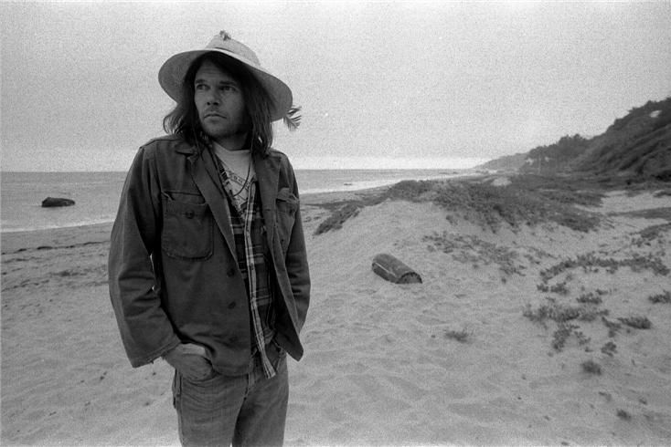 neil young on the beach really