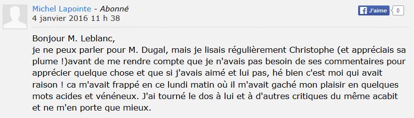 claude gingras commentaire 2 gacher mon plaisir