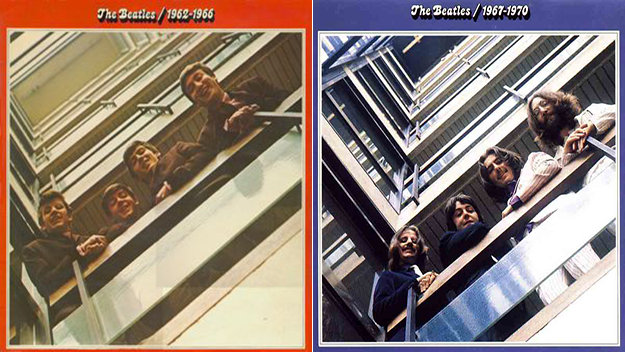 beatles red and blue albums